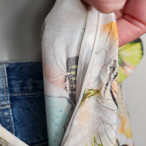 Farm Rio Butterfly Print Ruffle Bodice Thin Strap Mini Dress Size S - Picture 11 of 16